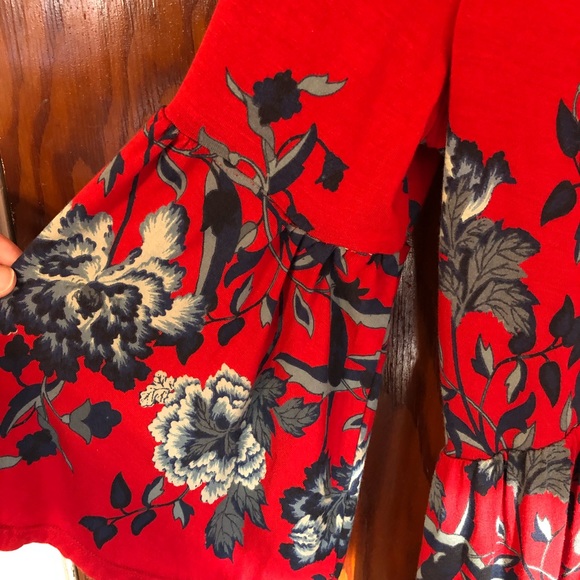 Free People Midi red floral Dress - Picture 2 of 5